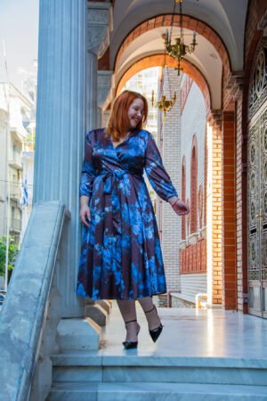 ΦΟΡΕΜΑ FLORAL ΜΙΝΤΙ ΚΡΟΥΑΖΕ ΣΕ ΑΛΦΑ ΓΡΑΜΜΗ ΜΕ ΖΩΝΑΚΙ | ΚΑΦΕ