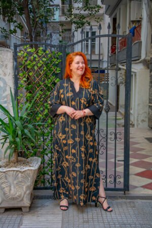 ΦΟΡΕΜΑ ΚΑΦΤΑΝΙ ΜΑΞΙ ΜΕ 3/4 ΜΑΝΙΚΙ ΚΑΙ V-ΝΤΕΚΟΛΤΕ